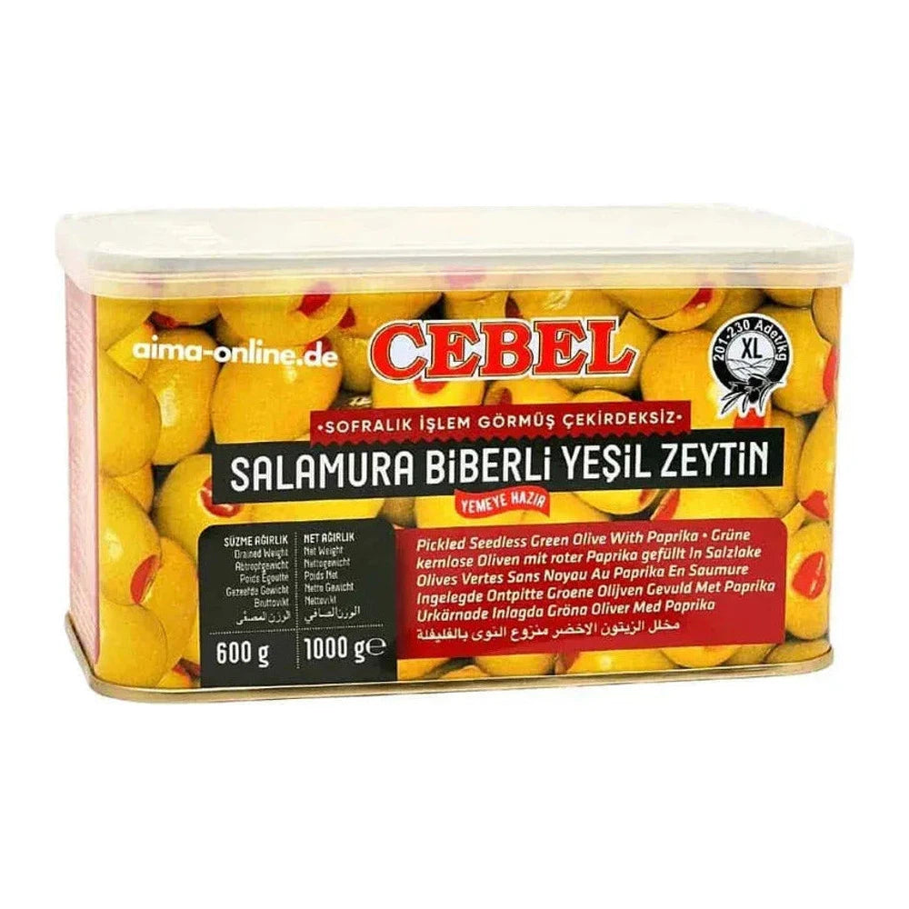Cebel Yeşil Zeytin Biberli 750g