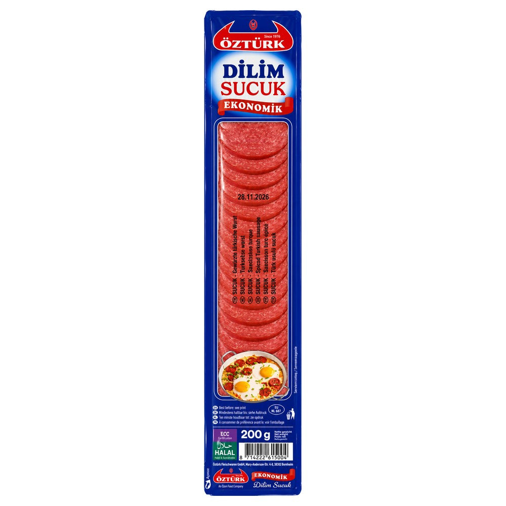 Öztürk Premium Dilim Sucuk 100% Rundvlees 200g